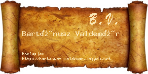 Bartánusz Valdemár névjegykártya